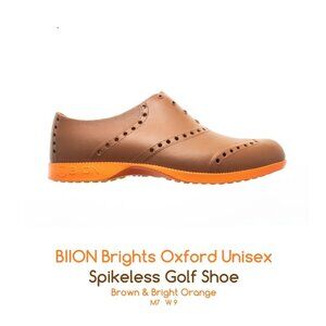 Biion Brights Unisex Golf Shoe, Oxford, Brown & Bright Orange, M7/W9/EU40/UK6
